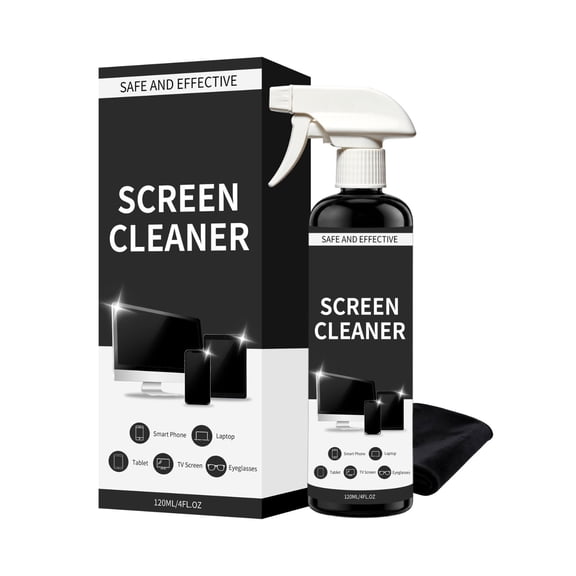 ZhangC Screen Cleaner Spray, Computer, Laptop, Phone and iPad, 120ml Streak Free Electronic Cleaning Solution, Safe Anti-Static Screen Cleaner Kit for Home and Office