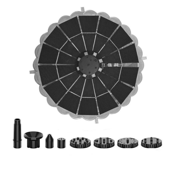 ZhangC Solar Fountain with LED Lights, Bird Bath with 1800mAh Battery & 3D Color Changing LED Light, Anti-Drift Fixer & 6 Nozzles, Solar Powered Water Fountain Kit for Garden, Patio, Pond