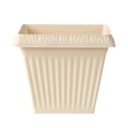 thumbnail image 1 of ZhangC Square Plants Planters 6 Inch High, Heavy Duty Plastic Flower Pots with Removable Drainage Tray & Water Control Stopper, Matte Decorative White Plant Pot(Black), 1 of 6