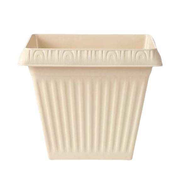 ZhangC Square Plants Planters 6 Inch High, Heavy Duty Plastic Flower Pots with Removable Drainage Tray & Water Control Stopper, Matte Decorative White Plant Pot(Black)