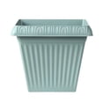 thumbnail image 1 of ZhangC Square Plants Planters 6 Inch High, Heavy Duty Plastic Flower Pots with Removable Drainage Tray & Water Control Stopper, Matte Decorative White Plant Pot(Black), 1 of 6