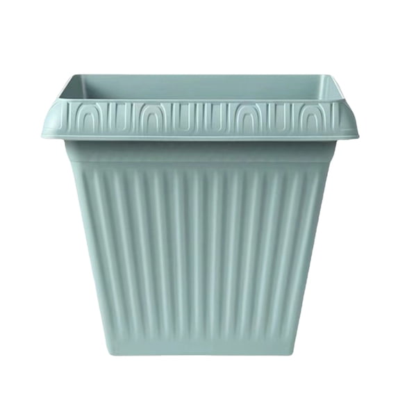 ZhangC Square Plants Planters 6 Inch High, Heavy Duty Plastic Flower Pots with Removable Drainage Tray & Water Control Stopper, Matte Decorative White Plant Pot(Black)