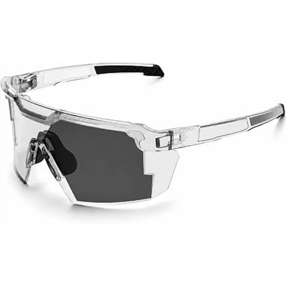 ZhangC UV400 Photochromic Polarized Safety Glasses, Impact Resistant PC Lens Transition Sunglasses for Sports & Work, Summer UV Protective Goggles for Travel and Cycling Sports(Gray)