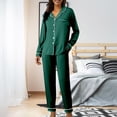 thumbnail image 1 of ZhangNan Cute Pajama Sets Long Sleeve Sleepwear Button Loungewear Soft 2 Piece Set With Pockets Long Pants Satin Fabric 2PC, One Size, Size M-2XL, 1 of 9