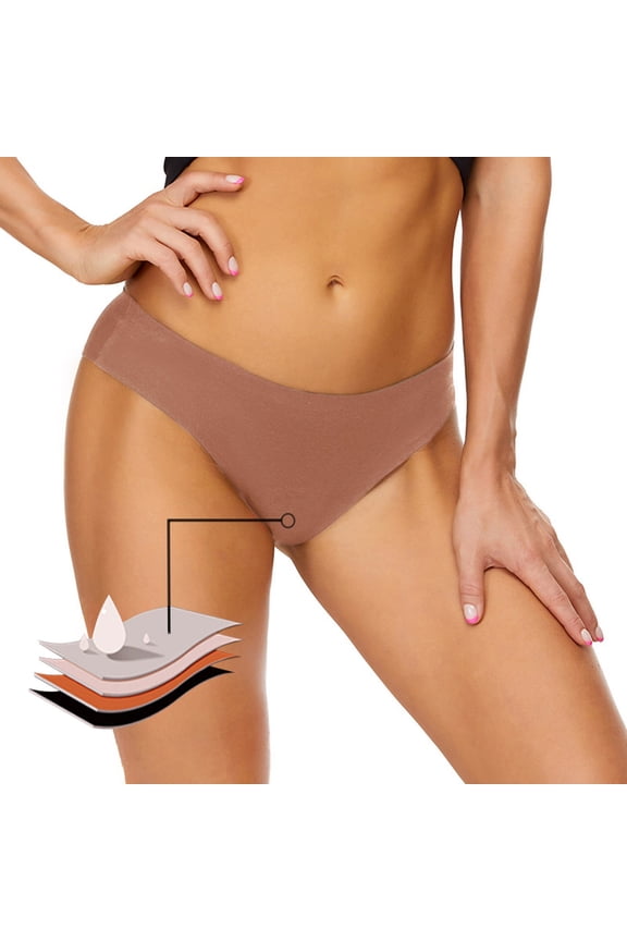 Physiological Swimming Leak Proof 4 Layer Bikini Swim Underwear With Fast-drying Absorbent Liner Reusable Comfortable, Brown Comfortable High Quality Swim Panties, Brown 2XL