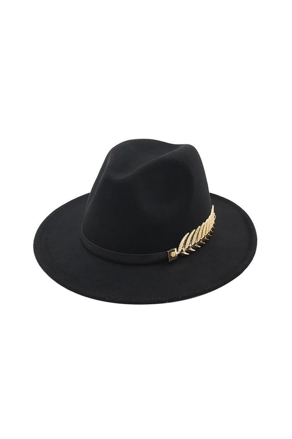 Fedora Hat for Delicate Women Wide Brim Fedora Panama Hat with Metal Belt Buckle Coloured Fall Fashion Must Have