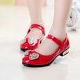 thumbnail image 1 of Zhangnan Glossy Mary Jane Shoes for G-irl-s with Rhinestone Bow and Hook and Loop Strap, 1 of 2