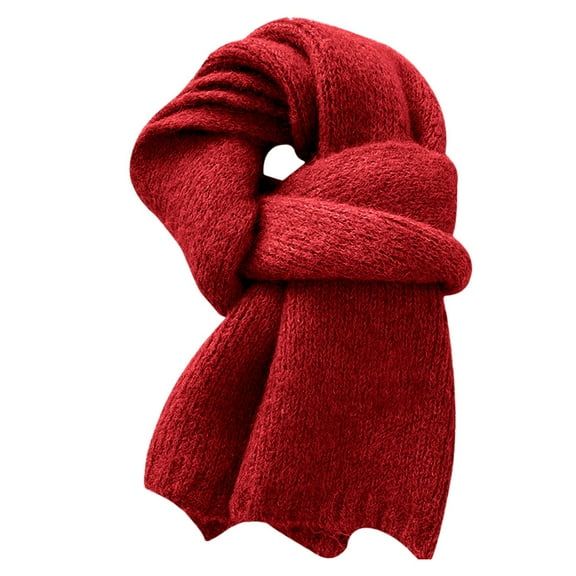 Zhangnan Scarf for Elegant Women Solid Color Wool Blend Knitted Scarf for Winter Versatile Soft and Warm Woolen Scarf Fashion Winter Accessories