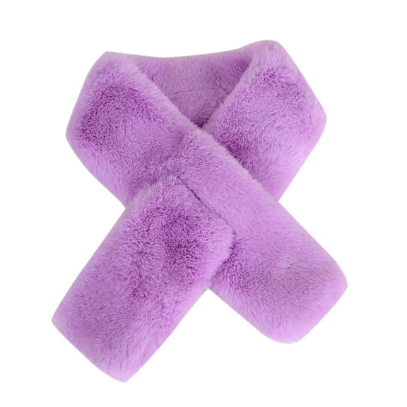 Zhangnan Scarf for Pretty Women Simple Plush Scarf Neck Thickening and Lengthening Warm Scarf Trendy Winter Accessories