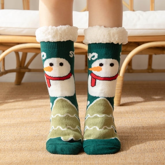 Zhangnan Womens Winter Fuzzy Socks Warm Plush Thermal Crew Cabin Slipper Socks Christmas Holiday Gift Cozy Soft Home Bed Socks-21