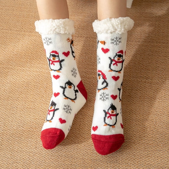 Zhangnan Womens Winter Fuzzy Socks Warm Plush Thermal Crew Cabin Slipper Socks Christmas Holiday Gift Cozy Soft Home Bed Socks-4