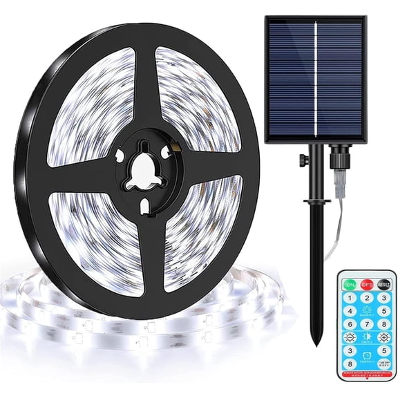 Zhangyh 240LED Solar Strip Lights Outdoor, Waterproof 10M Flexible LED Rope Lights Solar Strip 8 Modes Remote Control for Garden Porch Christmas Pathway Home Umbrella Courtyard Decoration