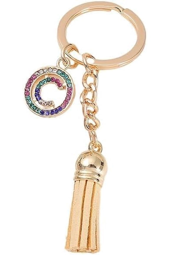 26 Letters A-Z Decorative Alphabet Initial Charm Keychain for Women Girls Men Teenager Gift