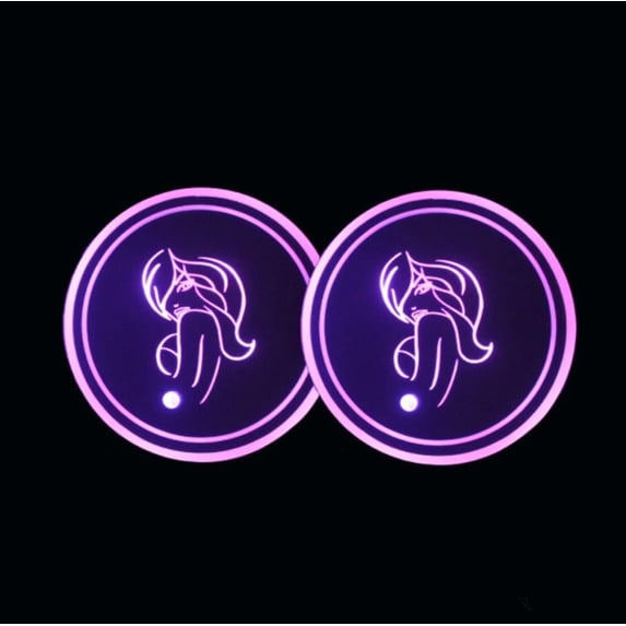 Zhangyh 2pcs LED Car Cup Holder Lights, 7 Colors USB Charging Cup Mat,LED Interior Atmosphere Cup Pad for Drink Coaster Decoration