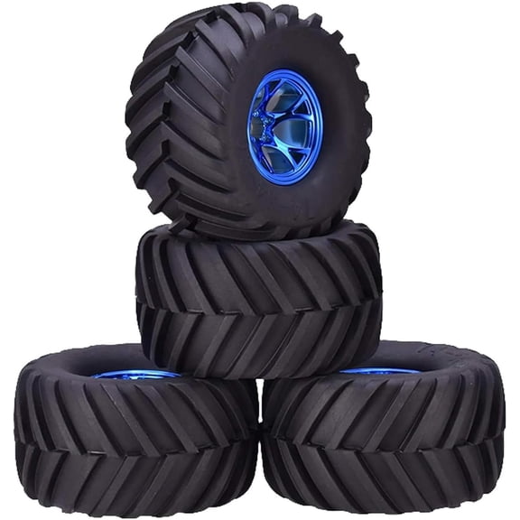 Zhangyh 4PCS RC Truck Tires 135MM Rubber Tyres and Plastic Wheel Rims Accessories for Monster Truck 1/10 RC car for HSP HPI Tamiya Kyosho Truggy