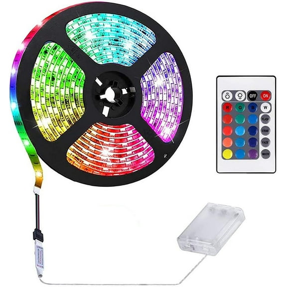 Zhangyh Battery Powered LED Strip Lights with 24-Keys Remote Controlled,DIY TV Background Rope Strip Light Indoor and Outdoor Party Decoration