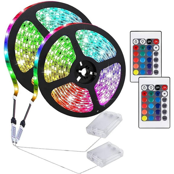 Zhangyh Battery Powered LED Strip Lights with 24-Keys Remote Controlled,DIY TV Background Rope Strip Light Indoor and Outdoor Party Decoration
