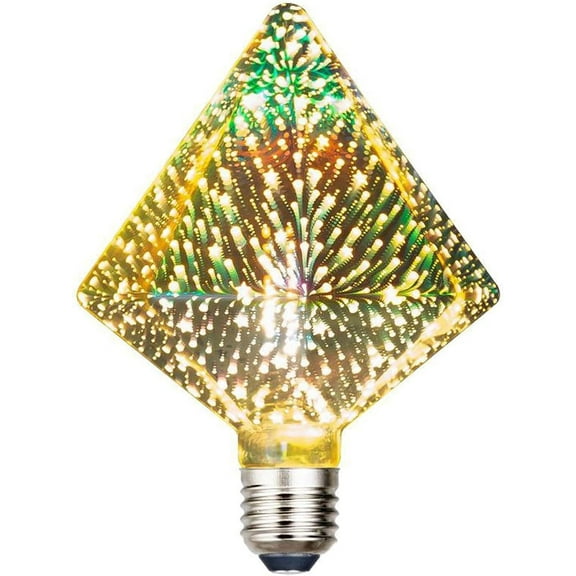 Zhangyh Firework Light Bulb, E27 4W Vintage Edison Decorative 3D Starry Effect LED Bulb Silver Glass Filament Light Bulb,Star Shine Decoration for Holiday Christmas Decoration