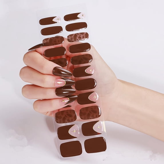 Zhangyh Gel Nail Stickers, Nail Wraps, UV Press On Gel Nail Stickers Wraps for Women Valentine’s Day, Christmas Salon Nail Art 