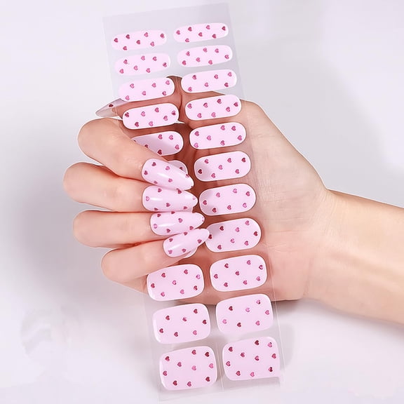 Zhangyh Gel Nail Stickers, Nail Wraps, UV Press On Gel Nail Stickers Wraps for Women Valentine’s Day, Christmas Salon Nail Art 