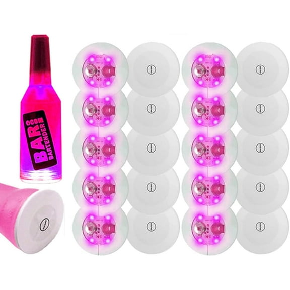 Zhangyh LED Coaster,Light Up Coasters,LED Bar Coasters, LED Sticker Coaster Discs Light Up for Drinks,Flash Light Up Cup Coaster Flashing Shots Light