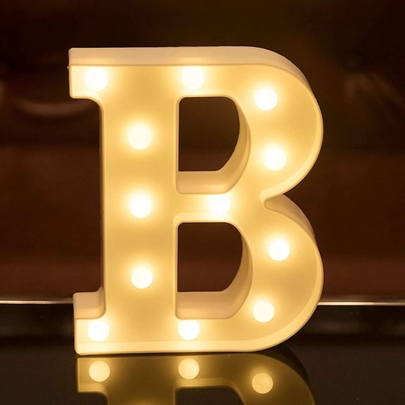 Zhangyh LED Letter Sign,Plastic Letter Signs with Lights,Battery Operated LED Letters Lights Alphabet for Wedding Home Party Bar