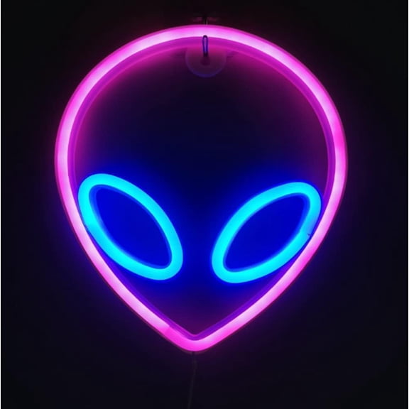 Zhangyh LED Neon Sign,Alien Neon Sign Night Light Wall LED Neon Lamp USB Battery Powered Led Neon Light Sign for Home Bedroom Bar Party Decoration