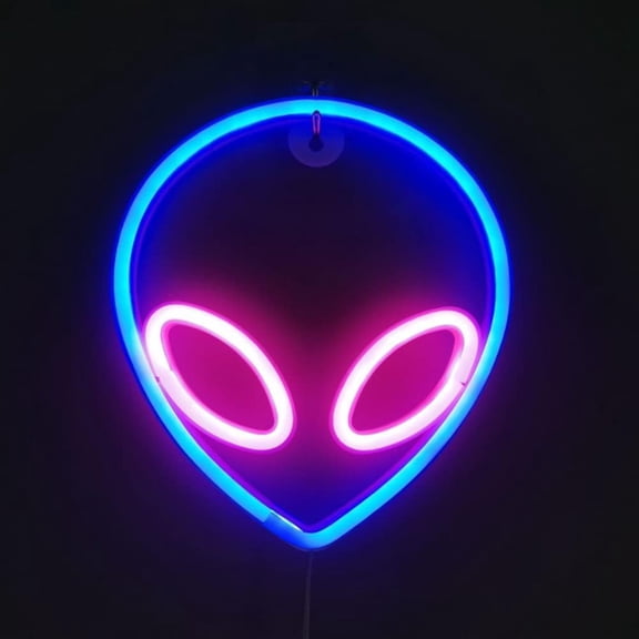 Zhangyh LED Neon Sign,Alien Neon Sign Night Light Wall LED Neon Lamp USB Battery Powered Led Neon Light Sign for Home Bedroom Bar Party Decoration