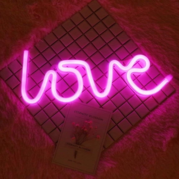 Zhangyh LED Neon Sign,LOVE Neon Sign Night Light Wall LED Neon Lamp USB Battery Powered Led Neon Light Sign for Home Bedroom Bar Party Decoration