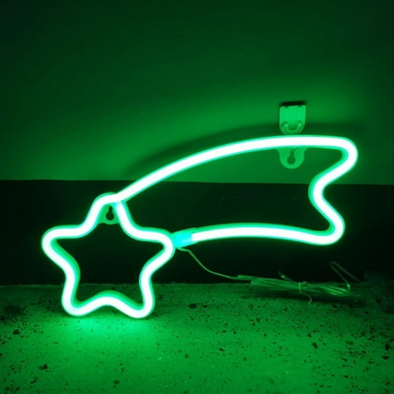Zhangyh LED Neon Sign,Meteor Neon Sign Night Light Wall LED Neon Lamp USB Battery Powered Led Neon Light Sign for Home Bedroom Bar Party Decoration