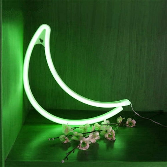 Zhangyh LED Neon Sign,Moon Neon Sign Night Light Wall LED Neon Lamp USB Battery Powered Led Neon Light Sign for Home Bedroom Bar Party Decoration
