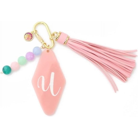 Zhangyh Letter Keychain,26 Letters A-Z Decorative Letter Keychain,Name Keychain for Women Girls Men Teenager Gift