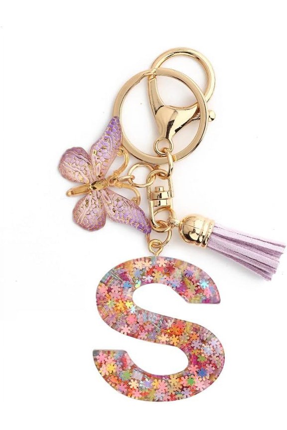 Letter Keychain,26 Letters A-Z Decorative Letter Keychain,Name Keychain for Women Girls Men Teenager Gift