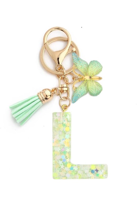 Letter Keychain,26 Letters A-Z Decorative Letter Keychain,Name Keychain for Women Girls Men Teenager Gift