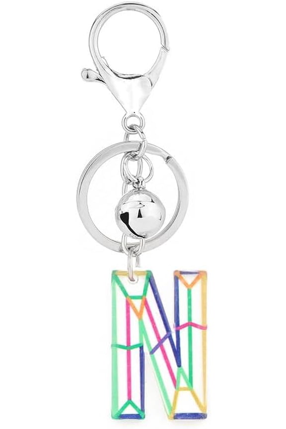 Letter Keychain,26 Letters A-Z Decorative Letter Keychain,Name Keychain for Women Girls Men Teenager Gift