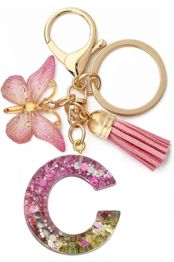 Letter Keychain,26 Letters Backpack Decorative Letter Keychain,Name Keychain for Women Girls Men Teenager Gift