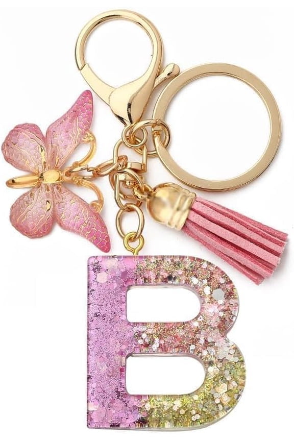 Letter Keychain,26 Letters Backpack Decorative Letter Keychain,Name Keychain for Women Girls Men Teenager Gift