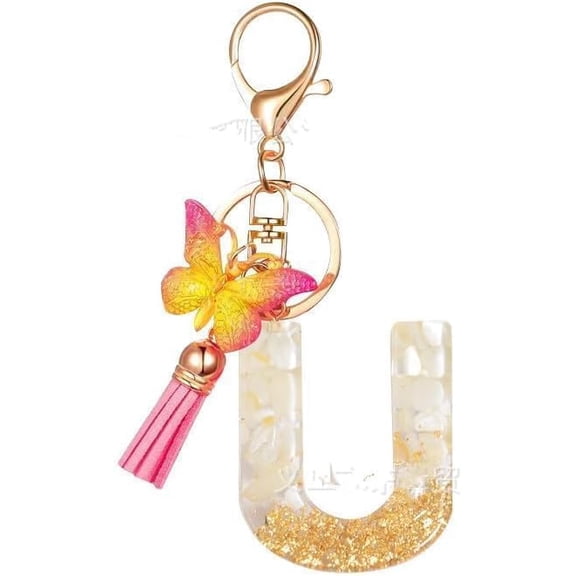 Zhangyh Letter Keychain:26 Letters Initial Letter Keychain,Gold Backpack Keychains for Girls Boys