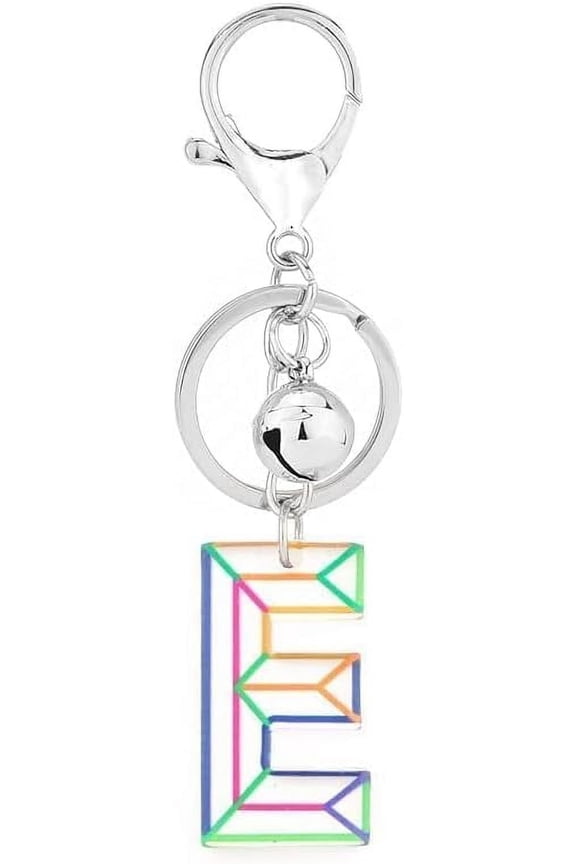 Letter Keychain:26 Letters Initial Letter Keychain,Silver Letters Backpack Keychains for Girls Boys
