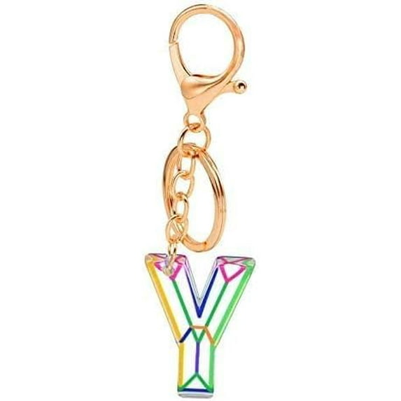 Zhangyh Letter Keychain:Initial Letter Keychain,Gold 26 Letters Backpack Keychains for Girls Boys
