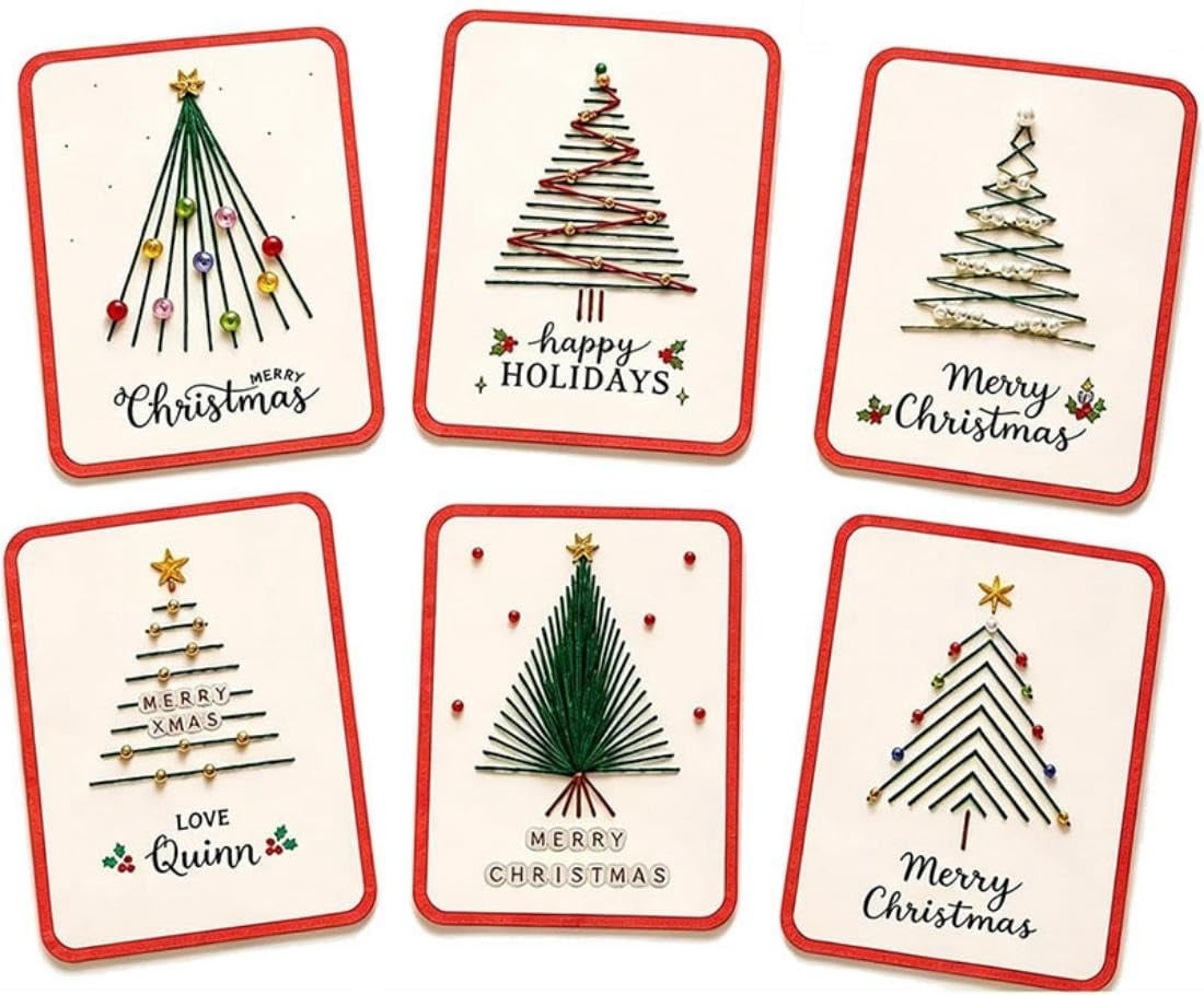 Stich Fall Drawing Zhangyh Merry Christmas DIY Kit, Tree String Art Greeting Card Making ...