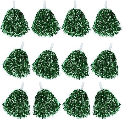 Zhangyh Pom Poms Cheerleading,Fluffy Cheerleader Pompoms with Baton Handle,Metallic Pom Poms Cheerleading for Adults Team Spirit Sports Game Dancing Party (Blue, 4 Pack)