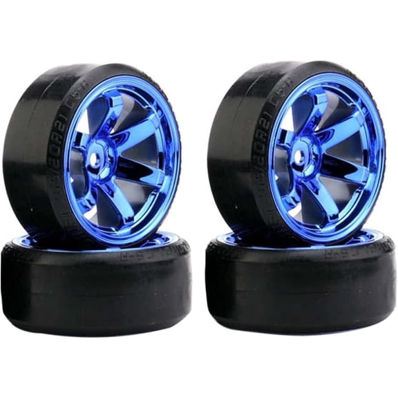 Zhangyh RC Drift Car Wheel and Tyre, 4PCS 63mm Hard Tires Plastic Wheel Rims for 1/10 On-Road Racing Drifting Car Spare Parts for HSP Tamiya HPI Kyosho