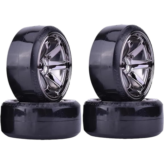 Zhangyh RC Drift Car Wheel and Tyre, 4PCS 63mm Hard Tires Plastic Wheel Rims for 1/10 On-Road Racing Drifting Car Spare Parts for HSP Tamiya HPI Kyosho