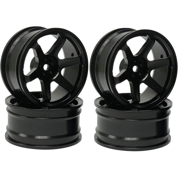 Zhangyh RC Wheel Hub, 4PCS 52mm Aluminium Alloy Metal 6-Spoke RC Wheel Rims for 1/10 RC On-Road Flat Running Racing Drifting Car for Sakura Tamiya HPI HSP Kyosho Vehicle Parts