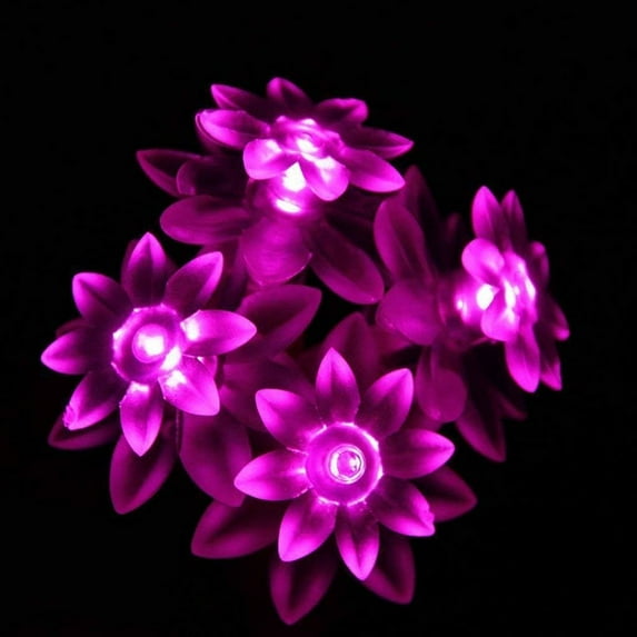 Zhangyh Sloar Flower String Lights, LED Lotus Fairy Lights Waterproof Flower Christmas Lights for Indoor Outdoor Garden Wedding Party Lighting Decoration