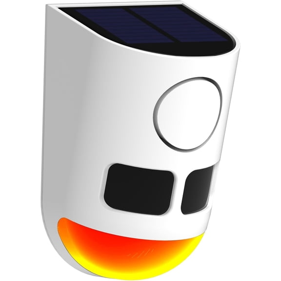 Zhangyh Solar Infrared Sound & Light Alarm Outdoor,Motion Detector 129dB Siren Sound Alert with 13 Sounds,6LED Red Flashing Warning Strobe Security Light for Outdoor Villa Yard Barn Farm Garden