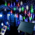 thumbnail image 1 of Zhangyh Solar Meteor Shower Lights,30cm 8 Tubes LED with Remote Falling Raindrop Cascading Icicle Fairy Lights,Decorative Rain String Lights for Decoration, 1 of 9