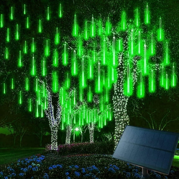 Zhangyh Solar Meteor Shower Lights,50cm 10 Tubes LED Falling Raindrop Cascading Icicle Fairy Lights,Decorative rain String Lights for Decoration