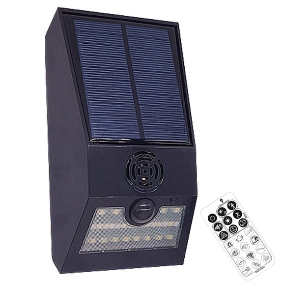 Zhangyh Solar Motion Sensor Sound Alarm, 129db Siren Red Warning Strobe Light Alarm White Security Wall Flood Light for Outdoor Camping Yard Villa Barn Farm Garage Orchard
